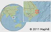 Savanna Style Location Map of Song Hinh, hill shading