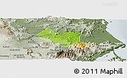 Physical Panoramic Map of Song Hinh, semi-desaturated