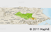 Physical Panoramic Map of Song Hinh, shaded relief outside