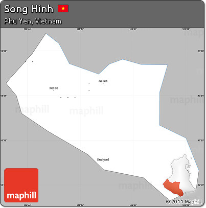 Gray Simple Map of Song Hinh, single color outside