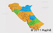 Political 3D Map of Quang Binh, cropped outside