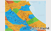 Political 3D Map of Quang Binh