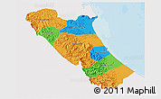 Political 3D Map of Quang Binh, single color outside