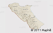 Shaded Relief 3D Map of Quang Binh, cropped outside