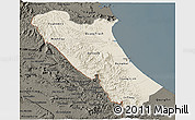 Shaded Relief 3D Map of Quang Binh, darken