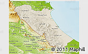Shaded Relief 3D Map of Quang Binh, physical outside