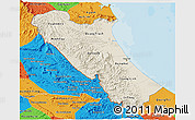 Shaded Relief 3D Map of Quang Binh, political outside
