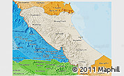 Shaded Relief 3D Map of Quang Binh, political shades outside