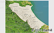 Shaded Relief 3D Map of Quang Binh, satellite outside
