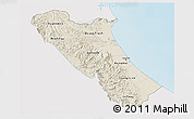Shaded Relief 3D Map of Quang Binh, single color outside