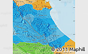 Political Shades Map of Quang Binh