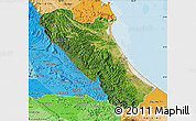 Satellite Map of Quang Binh, political shades outside