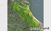 Satellite Map of Quang Binh, semi-desaturated