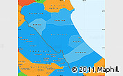Political Shades Simple Map of Quang Binh, political outside
