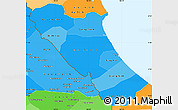 Political Shades Simple Map of Quang Binh