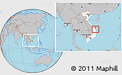 Gray Location Map of Duc Pho, highlighted country, within the entire country