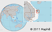 Gray Location Map of Duc Pho, highlighted country, highlighted parent region