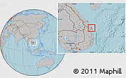 Gray Location Map of Duc Pho, hill shading