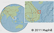 Savanna Style Location Map of Duc Pho, hill shading
