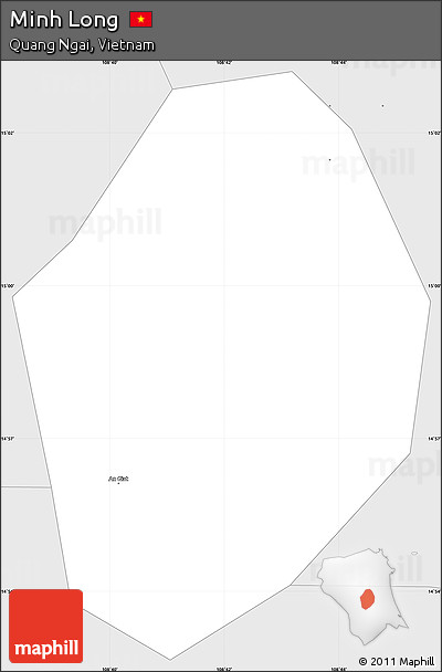 Silver Style Simple Map of Minh Long