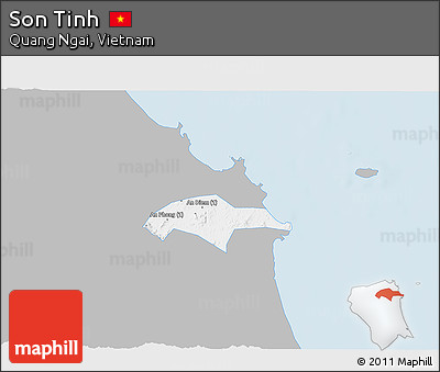 Gray 3D Map of Son Tinh, single color outside