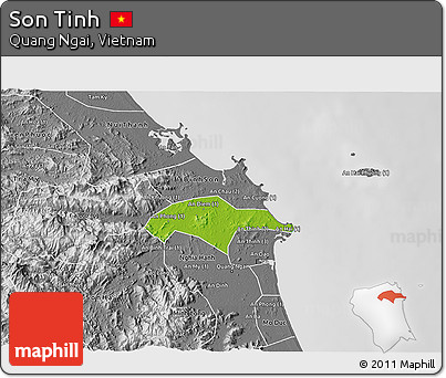 Physical 3D Map of Son Tinh, desaturated