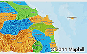 Physical 3D Map of Son Tinh, political outside