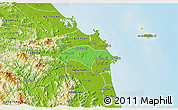Political 3D Map of Son Tinh, physical outside