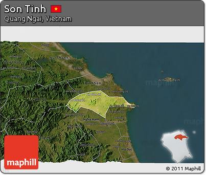 Satellite 3D Map of Son Tinh, darken