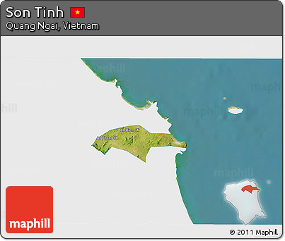 Satellite 3D Map of Son Tinh, single color outside