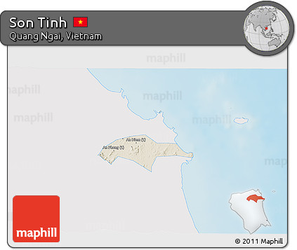 Shaded Relief 3D Map of Son Tinh, single color outside