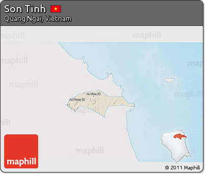 Shaded Relief 3D Map of Son Tinh, single color outside