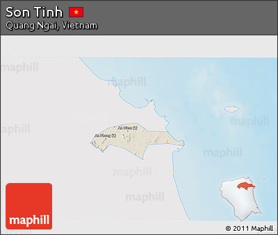Shaded Relief 3D Map of Son Tinh, single color outside