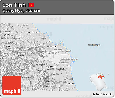 Silver Style 3D Map of Son Tinh