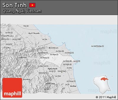 Silver Style 3D Map of Son Tinh