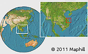 Satellite Location Map of Son Tinh, within the entire country