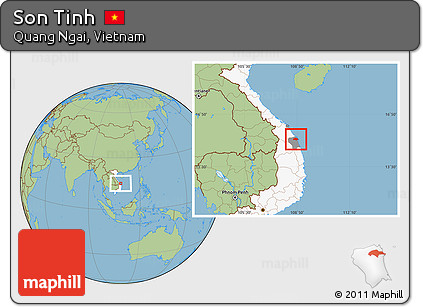 Savanna Style Location Map of Son Tinh, highlighted country, highlighted parent region