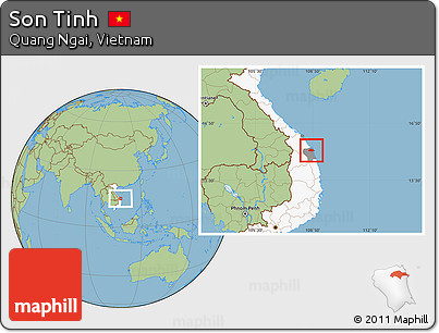 Savanna Style Location Map of Son Tinh, highlighted country, highlighted parent region