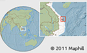 Savanna Style Location Map of Son Tinh, highlighted country, highlighted parent region, hill shading
