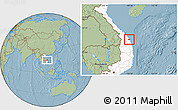 Savanna Style Location Map of Son Tinh, highlighted country, hill shading