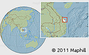 Savanna Style Location Map of Son Tinh, highlighted parent region, hill shading