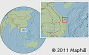 Savanna Style Location Map of Son Tinh, hill shading