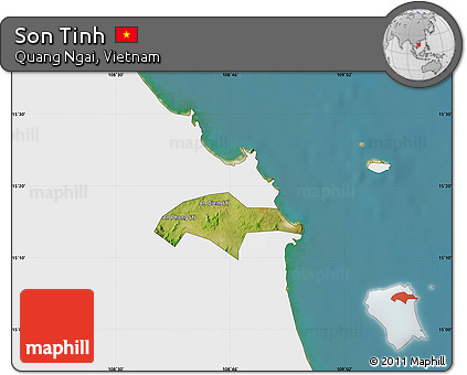 Satellite Map of Son Tinh, single color outside