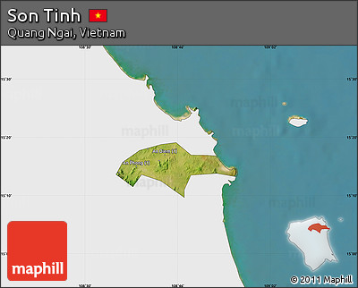 Satellite Map of Son Tinh, single color outside