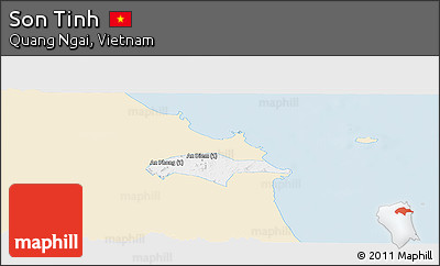 Classic Style Panoramic Map of Son Tinh, single color outside
