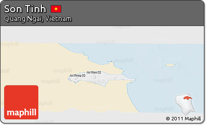Classic Style Panoramic Map of Son Tinh, single color outside