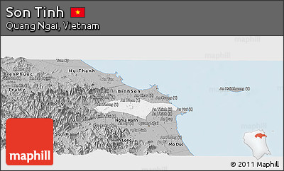 Gray Panoramic Map of Son Tinh