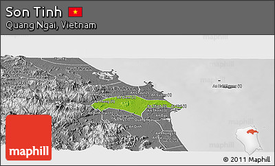 Physical Panoramic Map of Son Tinh, desaturated