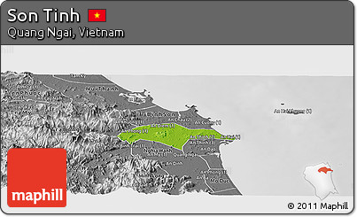 Physical Panoramic Map of Son Tinh, desaturated