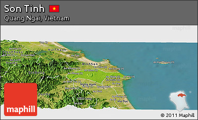 Physical Panoramic Map of Son Tinh, satellite outside